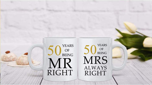 50th Wedding Anniversary Mugs for couples